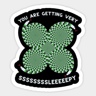 Optical Illusion Green Tree Snakes You Are Getting Very Sleepy Funny Hypnosis Sticker